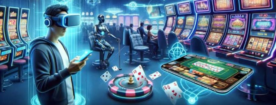 Futuristic Image with Casino and E-sports Elements